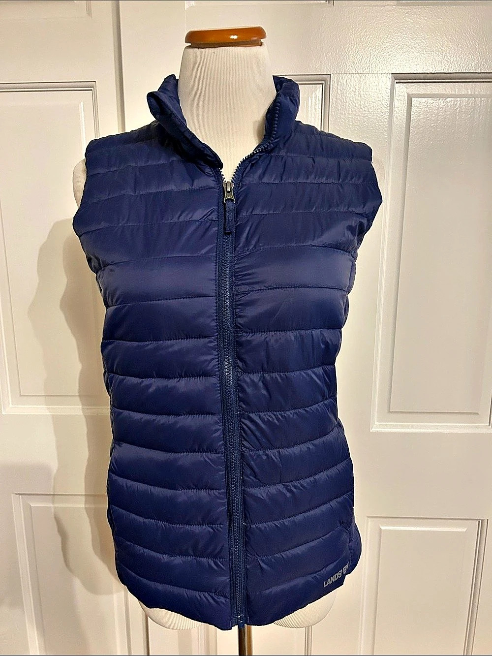 Lands' End Girls' Blue Puffer Vest XL (14-16) NWT